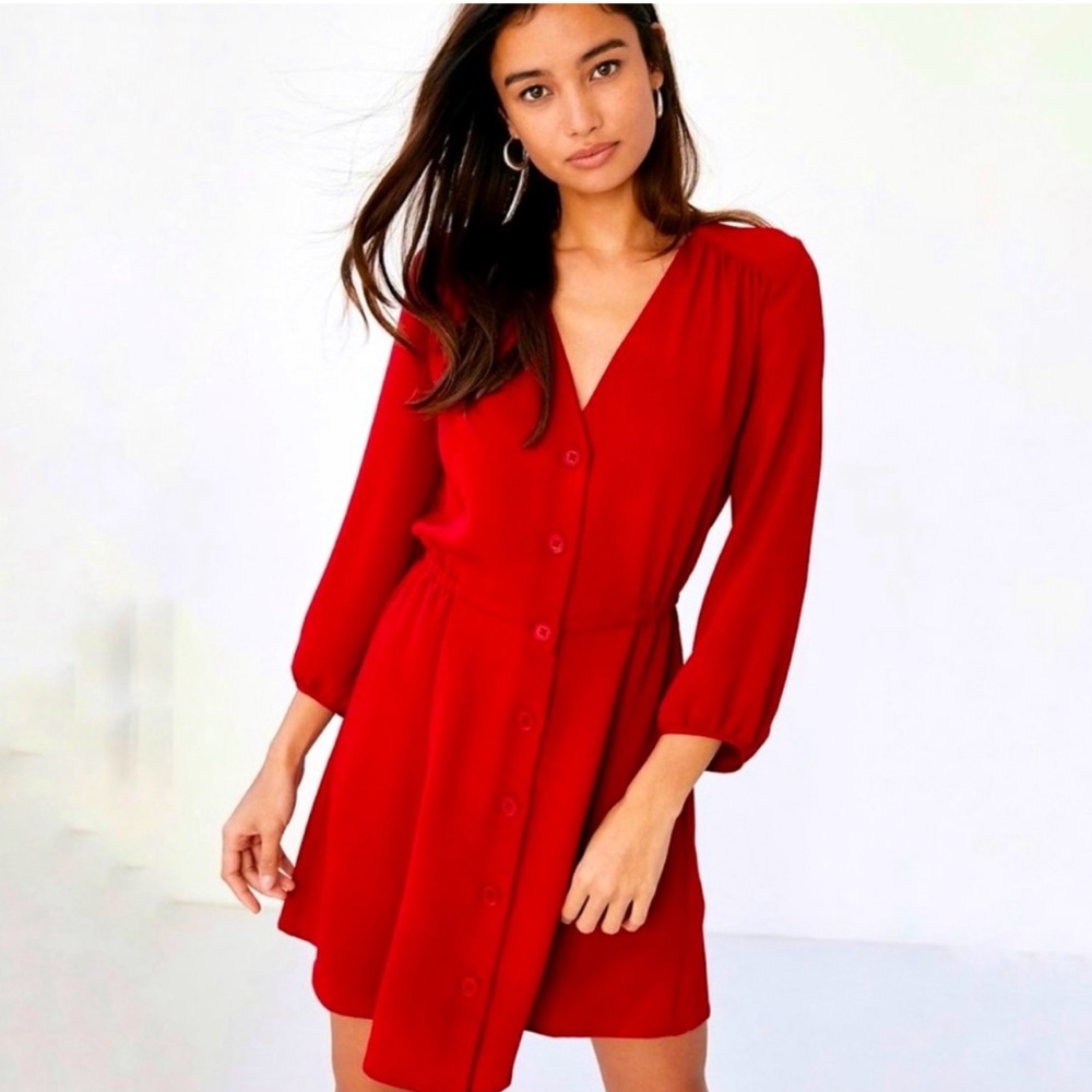 ARITZIA BABATON Red Day Dress | Size Medium